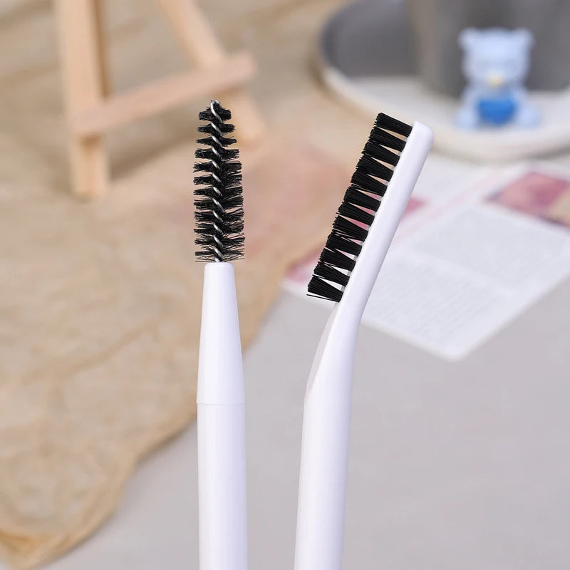 Dual Head Eyebrow & Eyelash Brush - Reusable Makeup Grooming Tool