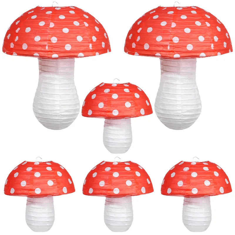 Large Mushroom Shaped Paper Lanterns for Baby Shower Wedding Birthday Party Decor - Multiple Sizes