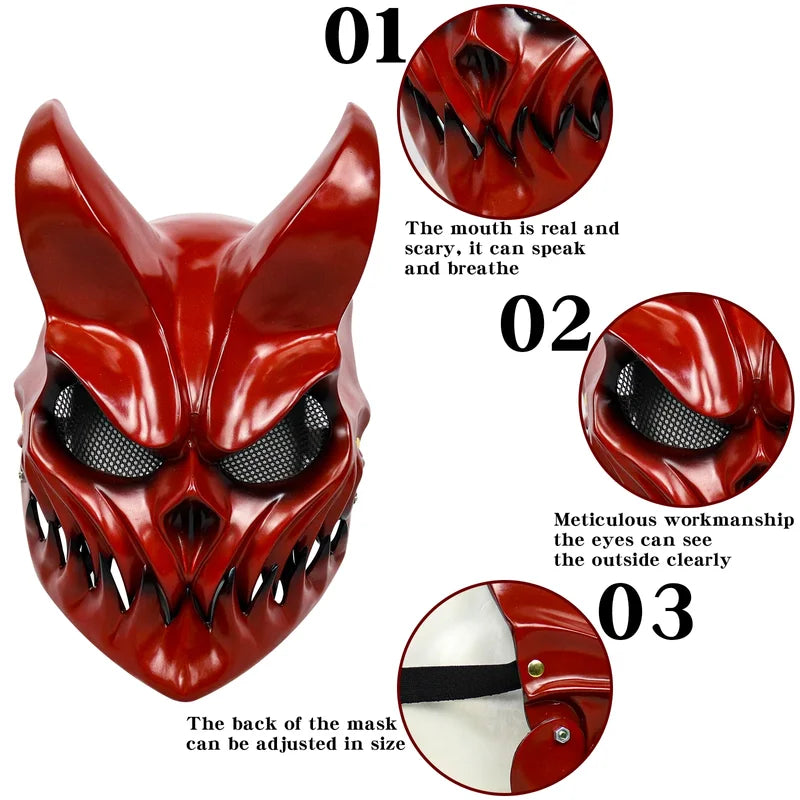 Deathcore Cosplay Mask for Halloween and Themed Parties - White, Beige, Yellow