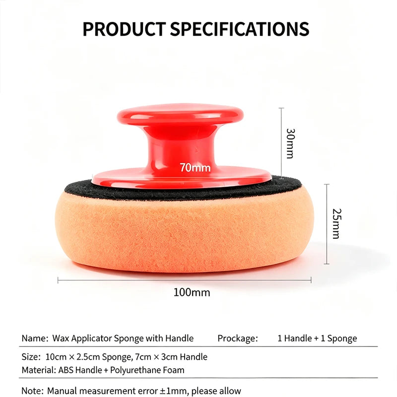 Car Waxing Handle Polishing Tool with Detachable Sponge - Car Cleaning Accessories