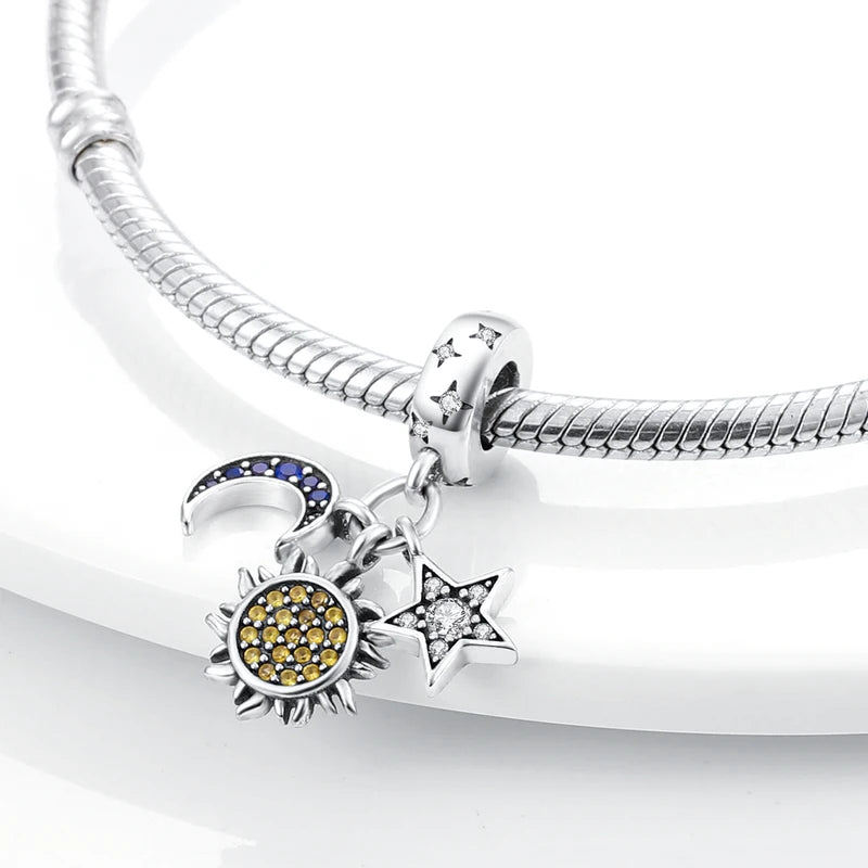 Silver Charm Star Dreamcatcher Jewelry Beads for Bracelet Making - Diy Woman Accessories