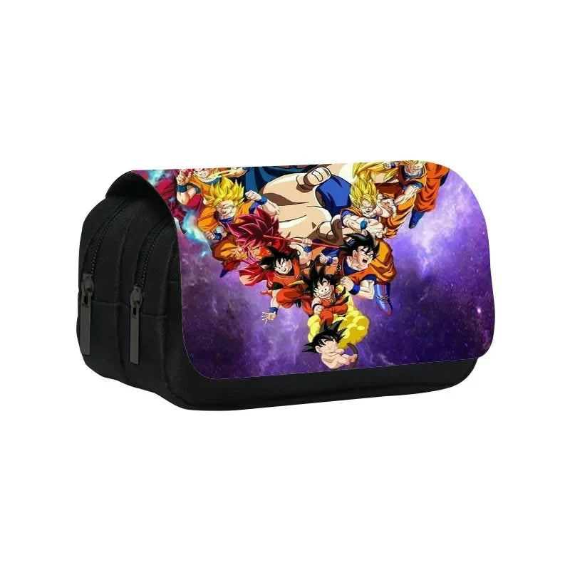 Anime Dragon Ball Pen Bag Goku Cartoon Fully Printed Large Capacity Pencil Case Stationery Bag for Students Gift