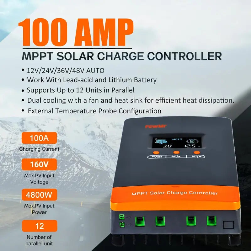 Parallel MPPT Solar Charge Controller 12V-48V 80A Max PV 160Vdc for Lithium Battery