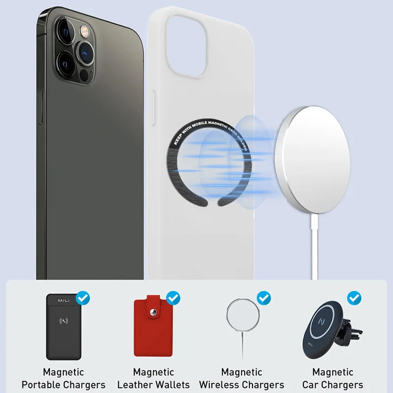 Magnetic Plate Ring for Mobile Phones Universal Metal Sticker Support for Wireless Charging and Car Holders