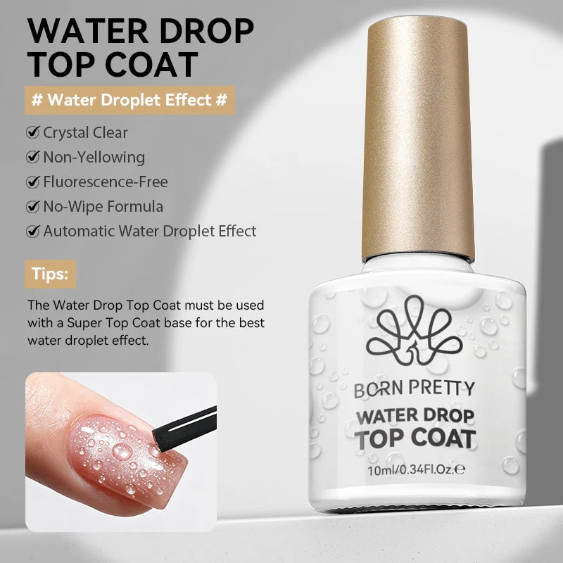 Water Drop Top Coat Gel Nail Polish Set - Semi-Permanent UV/LED Manicure