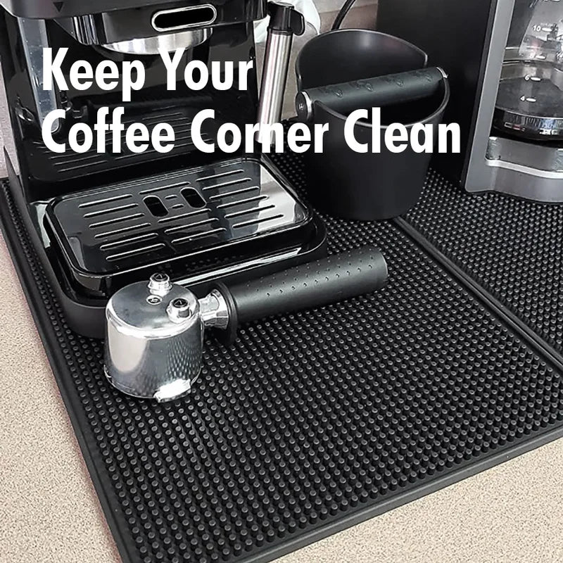 Rubber Anti-Slip Coffee Bar Mat Waterproof Heat-Resistant Drain Mat for Home Café