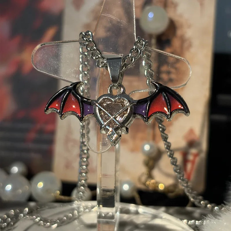 Genshin Impact Columbina Durin Cosplay Pendant Anime Dragon Wings Heart Chain Jewelry