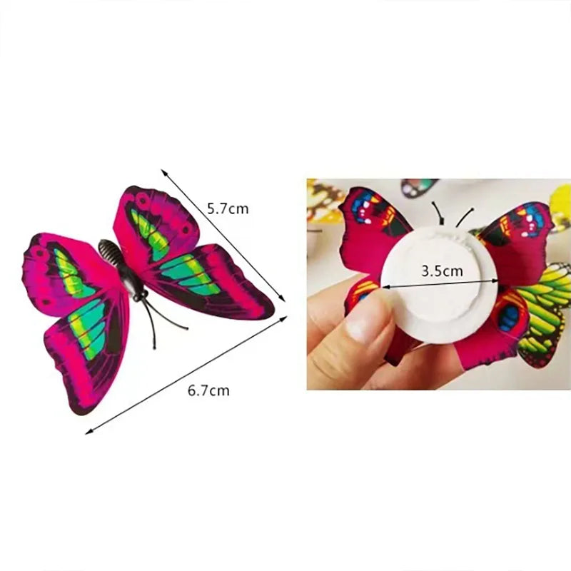 3D Butterfly LED Night Light Decor for Garden Lawn Party - 10pcs