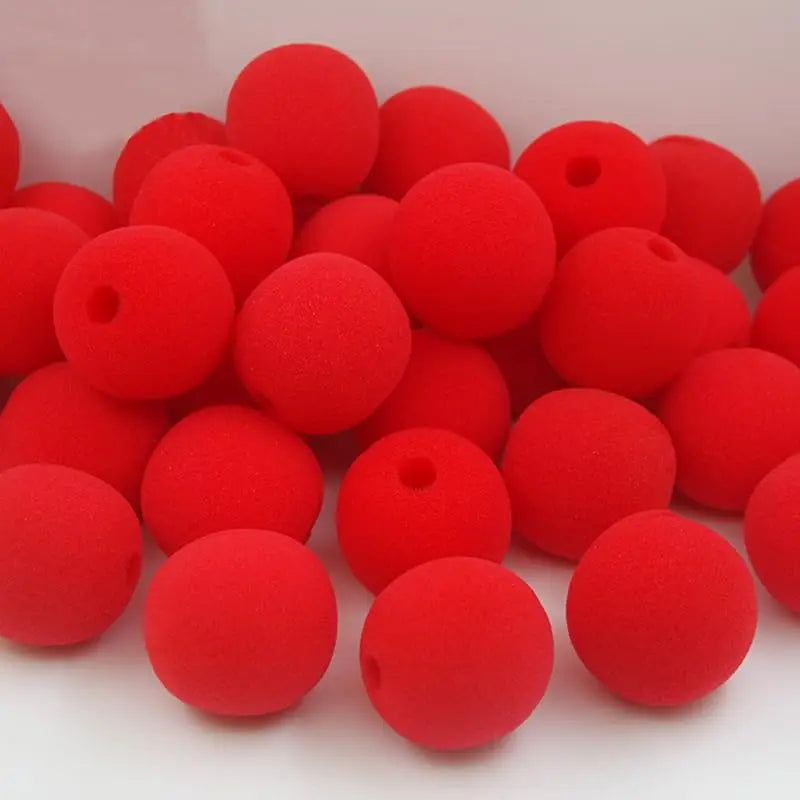100pcs Red Clown Nose Foam Balls for Costumes Circus Party Halloween Props