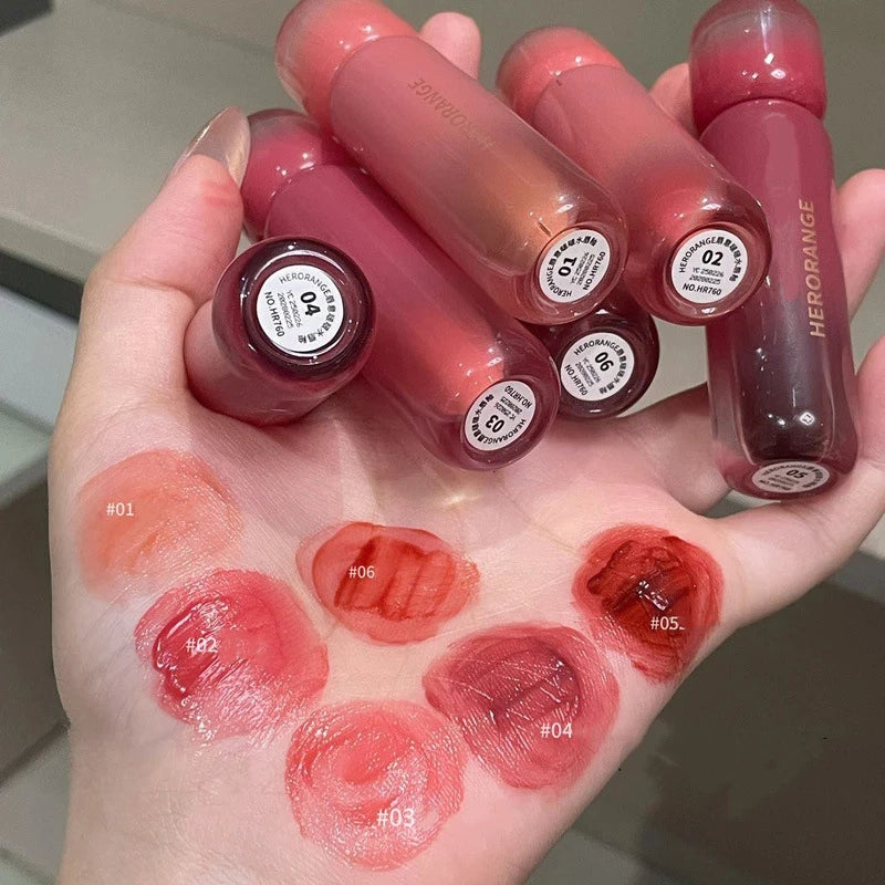 Moisturizing Lip Gloss with Mirror Water Finish - Clear Tint, 6 Colors Available