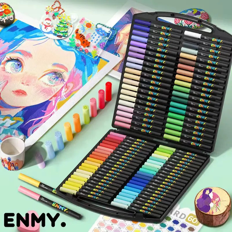 Acrylic Paint Markers Pen Set - Quick-Dry Liquid Graffiti Art Supplies