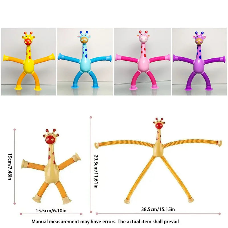 Children's Giraffe Robot Toy with Suction Cup & Telescopic Features - Creative Puzzle