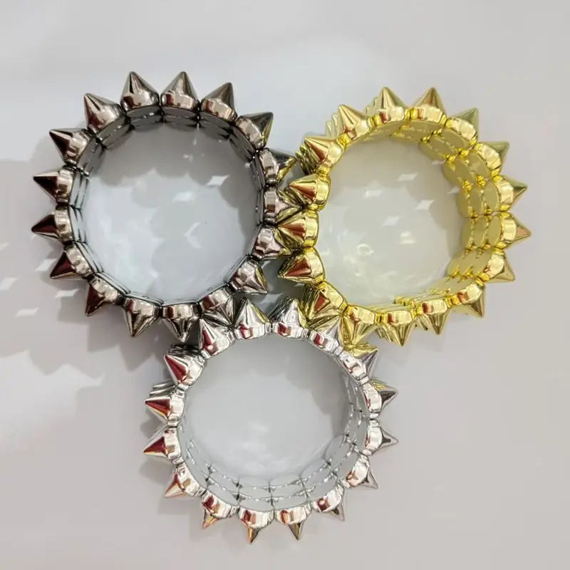 Multilayer Spike Punk Bracelet Wide Band Gothic Jewelry Accessories
