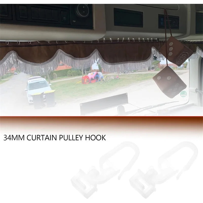 20Pcs Curtain Track Hooks with 34mm Head for Curtain Rails Ceiling Gliders Set Lockable
