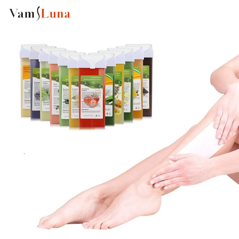 Depilatory Wax Cartridge 100ML for Refillable Roll-On Wax Heater Hair Removal
