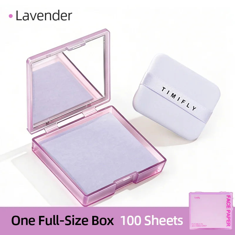 100 Sheets Oil Blotting Paper for Face Oil Control Refillable Facial Tissues