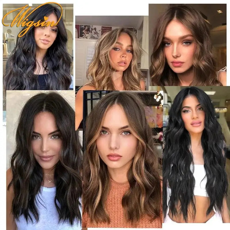 Long Curly Synthetic Hair Extensions 24 Inch Clip-In Hairpiece for Women