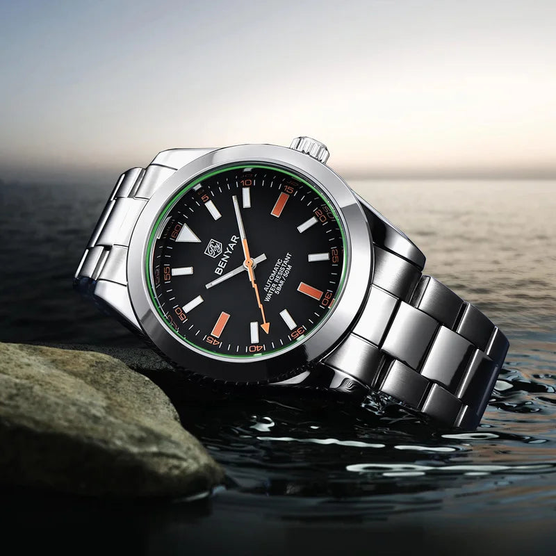 Men's Luxury Automatic Mechanical Waterproof Sports Watch 50M Luminous Dial