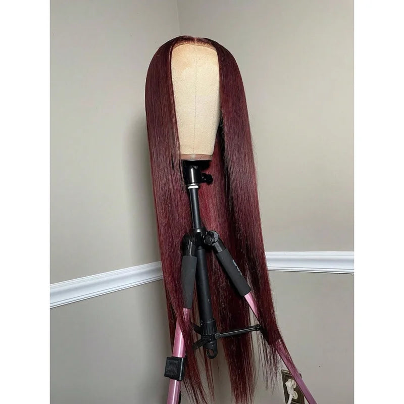 Burgundy Lace Front Wig 13x4 Straight 99J Colored Wigs with Baby Hair