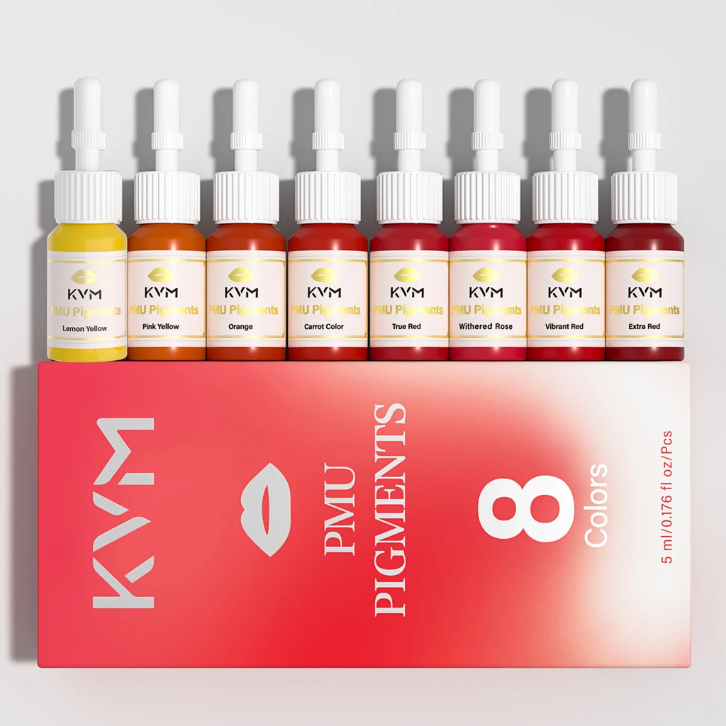 Tattoo Pigments Set 8pcs 5ml Semi-Permanent Lip & Skin Ink for Beauty Art