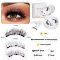 Magnetic False Eyelashes Set Reusable No Glue Needed with Tweezers - Curly Faux Lashes