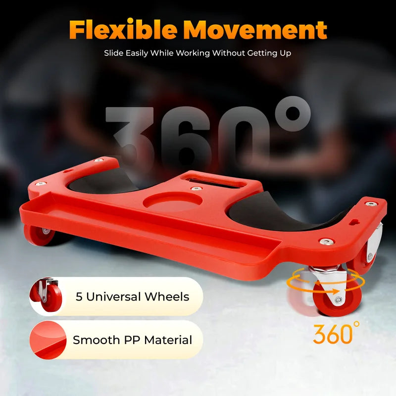 Rolling Knee Pad with 5 Wheels, Knee Protection for Construction & Gardening