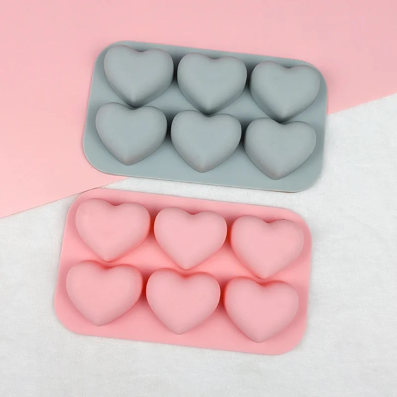 Valentine's Heart Silicone Baking Mold - Multi-Color Love Chocolate Candy Biscuit Ice