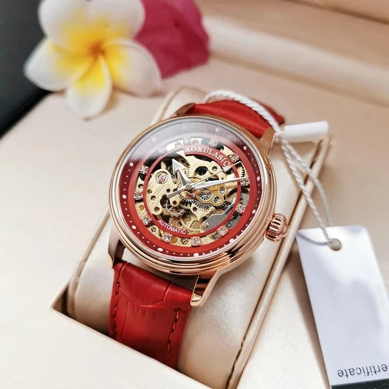 Women’s Automatic Mechanical Watch with Luminous Waterproof Design