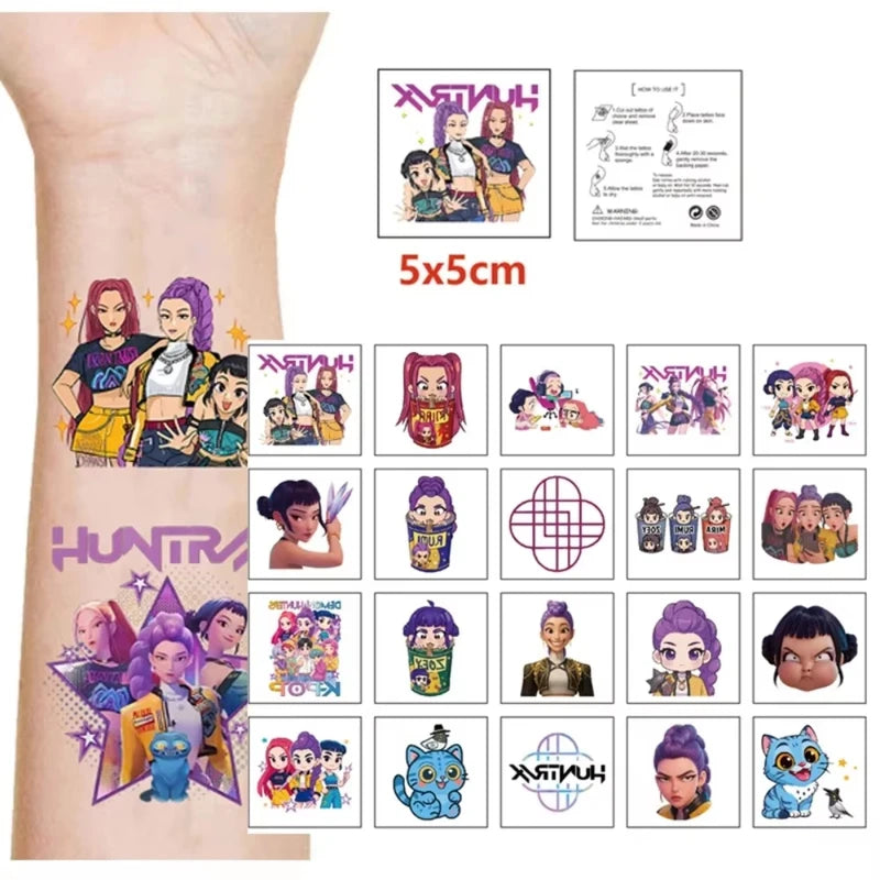 20pcs Cartoon Anime Temporary Tattoo Stickers for Kids Party Favors