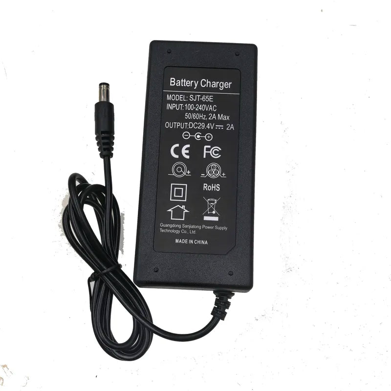 29.4V 2A Lithium Battery Charger for 24V-25.9V 7S Batteries with DC5525 Plug