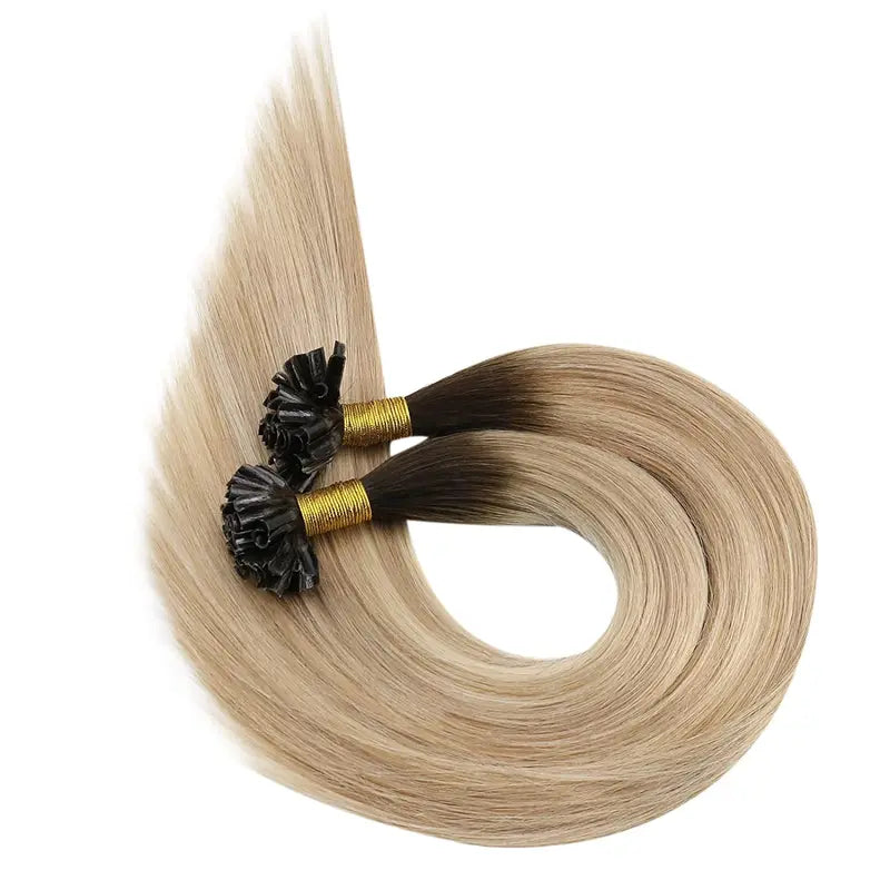 U Tip Hair Extensions - 100% Human Remy Blonde Brazilian Hair, Multiple Lengths & Quantities