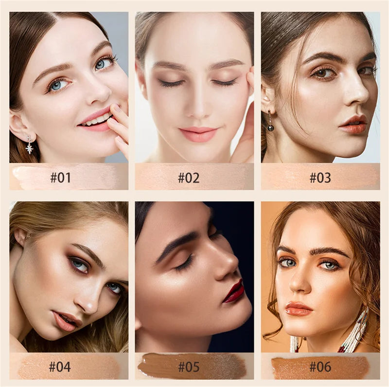 Matte High Coverage Waterproof Liquid Concealer for Face - 6 Shades