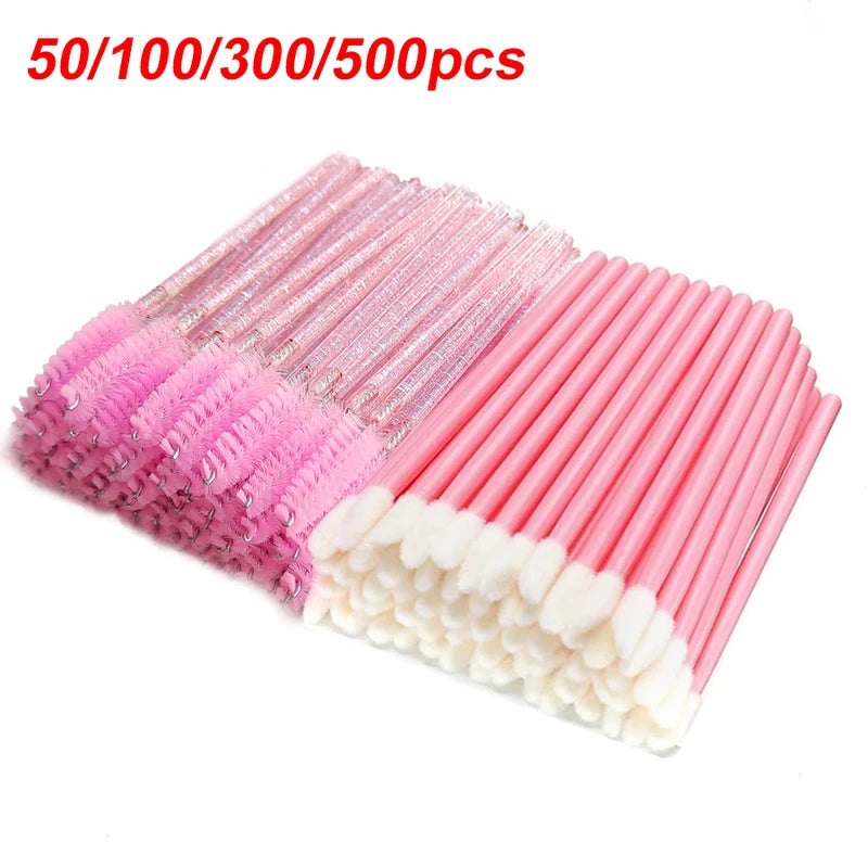 Set of Eyelash & Eyebrow Makeup Brushes and Spoolies - Multiple Colors