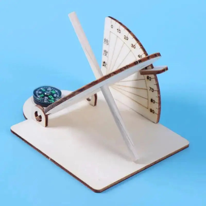Wooden Equatorial Sundial DIY Kit Educational Science Toy for Kids