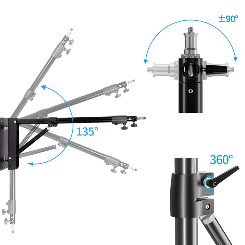 Heavy Wall Mount Boom Arm for Studio Lighting & Projector Bracket 170cm