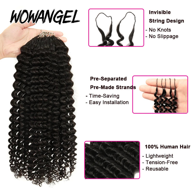 Deep Wave Crochet Human Hair Extensions Knotless Pre Separated for Braiding