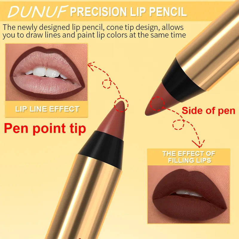 Waterproof Matte Lip Liner Pencil Long Lasting Non-stick Lipstick for Sexy Lips