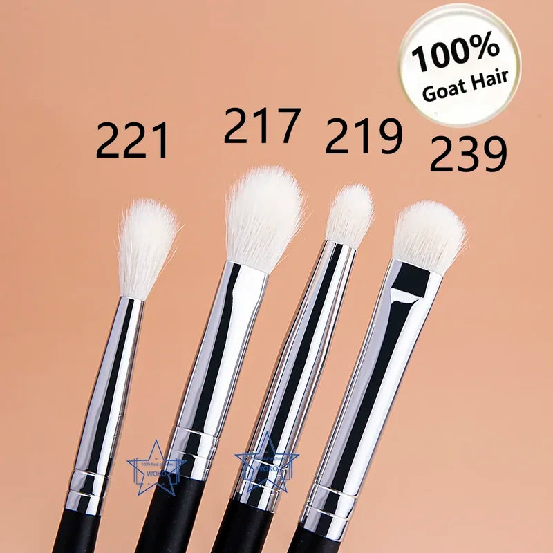 Makeup Eyeshadow Brushes Set - Flat Shader Crease Blending Tools for Liquid, Cream & Powder Eyeshadows