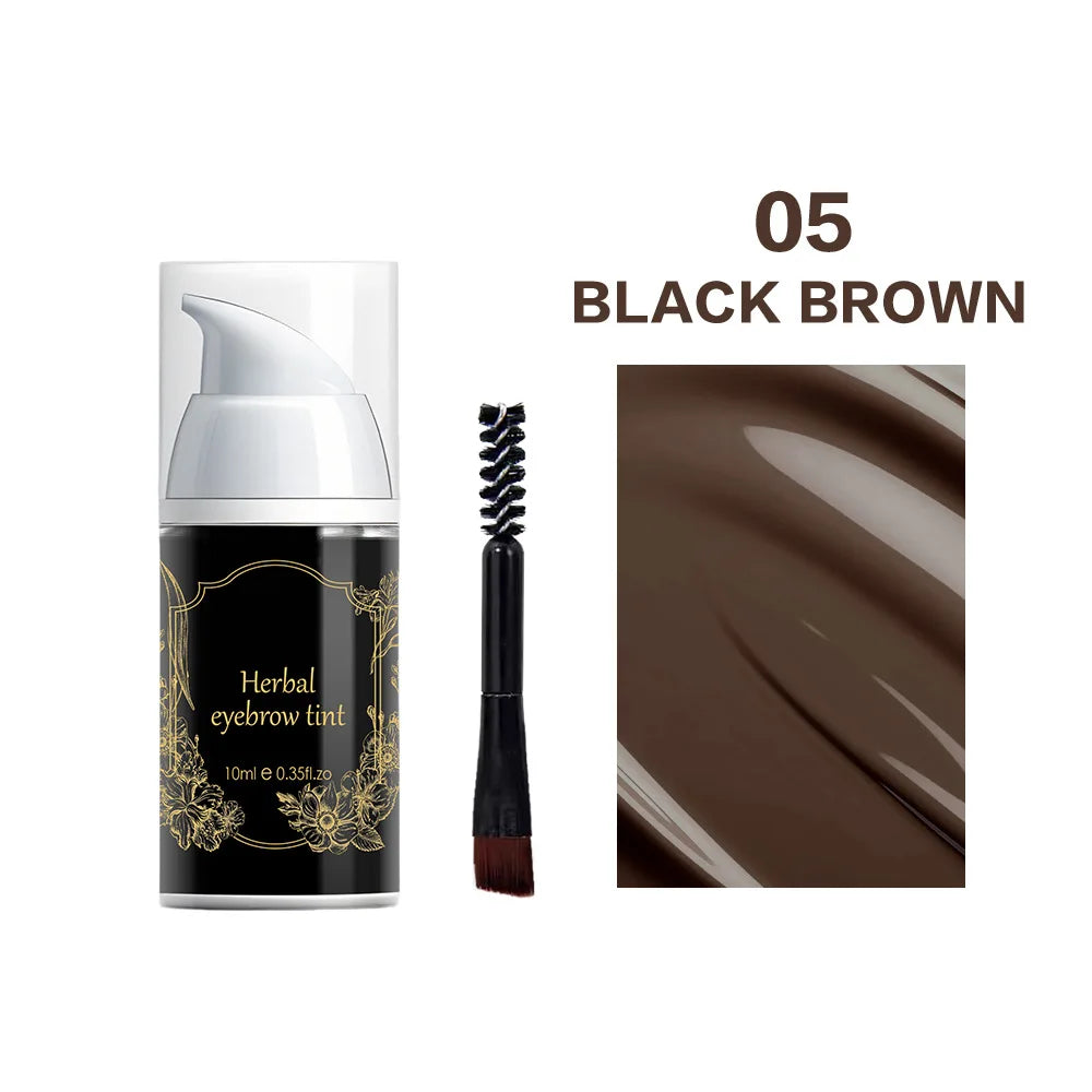 Waterproof Herbal Brow Tint Kit Long-Lasting Semi-Permanent Eyebrow Dye for Home Use