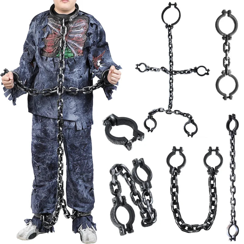 Halloween Fake Chains Haunted House Decor Prisoner Costume Accessories Plastic Links