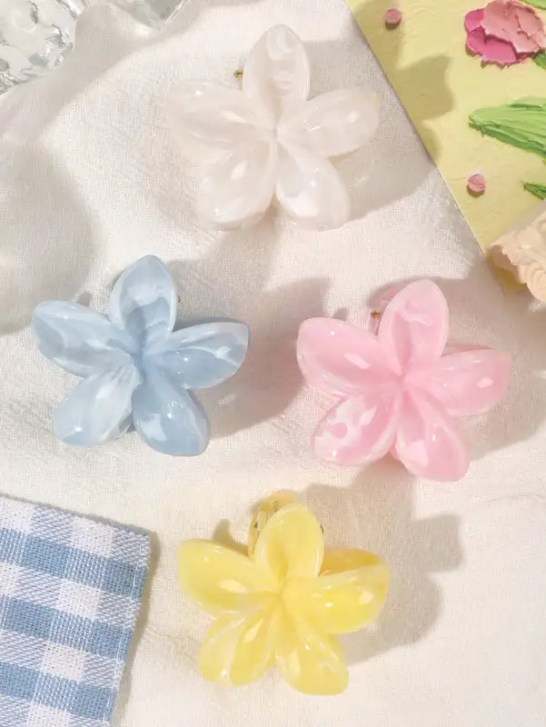 Multicolor Flower Hair Claw Clips for Women & Girls - Nonslip Fashion Hair Accessories