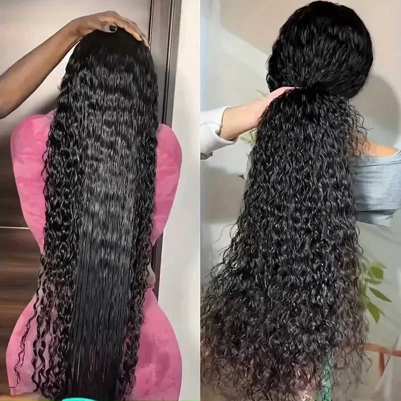 Deep Wave Frontal Wig 13x4 13x6 HD Transparent Lace 250% Density Human Hair