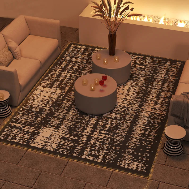 Outdoor Reversible Lighted Rug 12x9 ft - Waterproof, UV-Resistant Patio Carpet