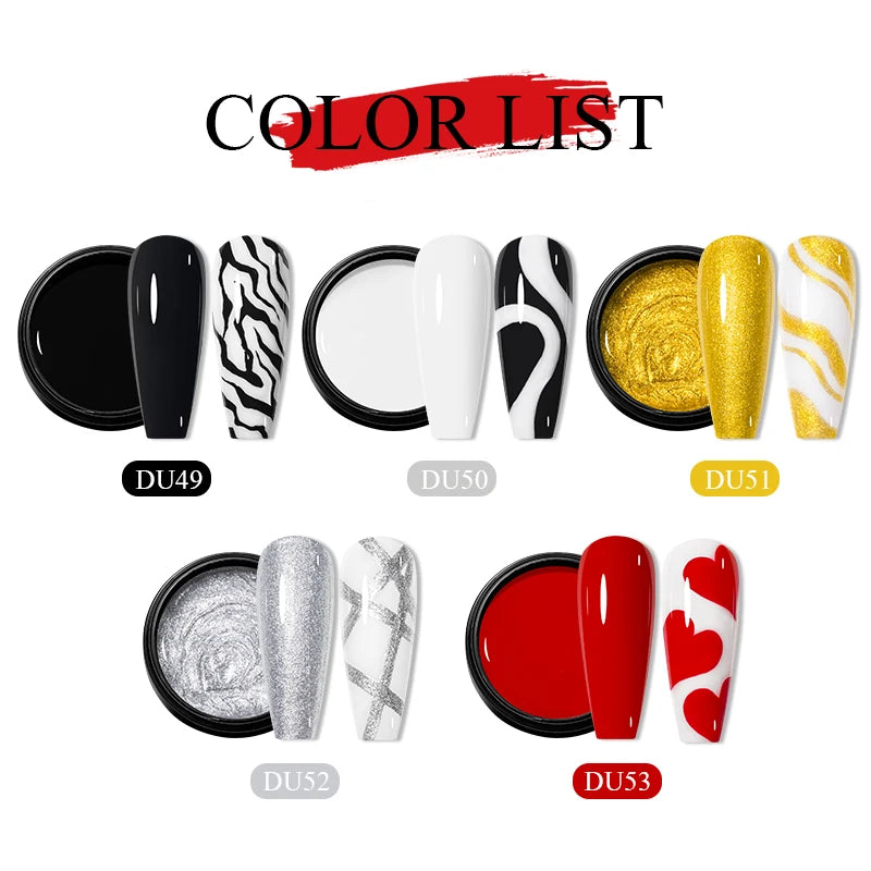 Professional Gel Nail Polish Set - Semi Permanent Nail Art Colors with No Wipe Top Coat