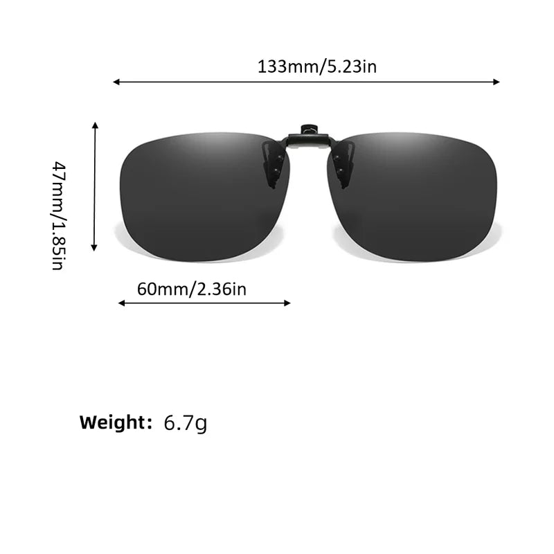 Polarized Flip Up Clip-On Sunglasses for Men and Women UV400 Night Vision Mirror