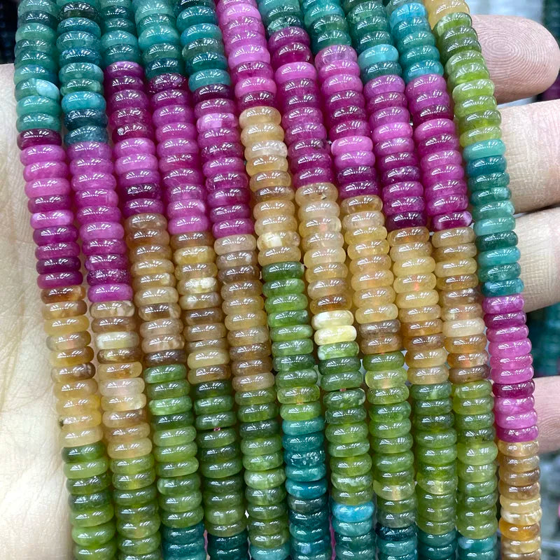 Natural Stone Flat Rondelle Beads for Jewelry Making - Abacus Spacer Beads