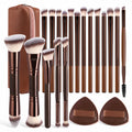 Travel Makeup Brush Set with Storage Box - 20 Professional Tools & Sponges