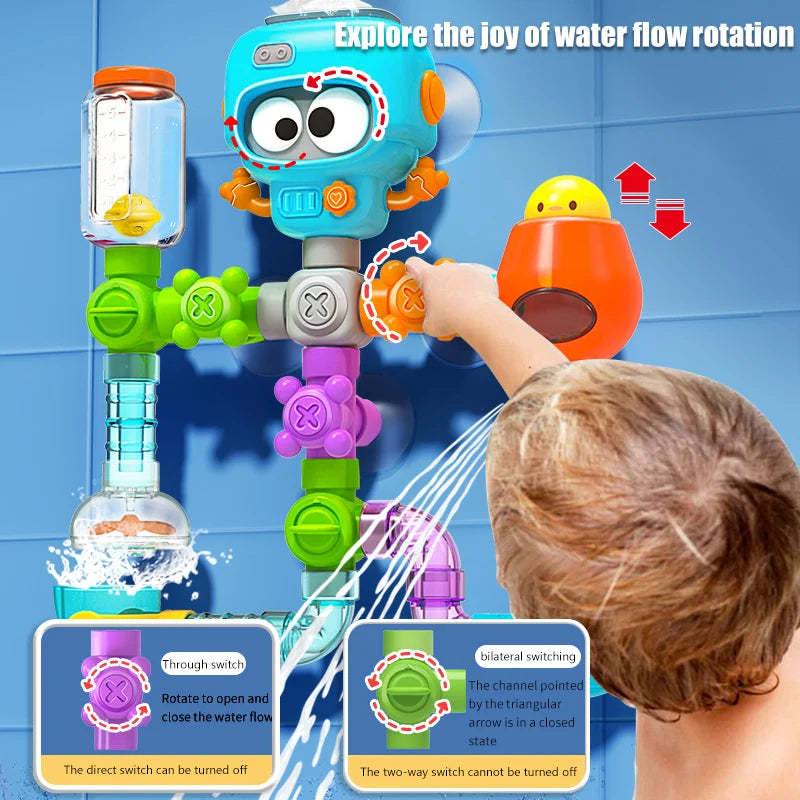 Baby Bath Toys with Strong Suction Cups Water Play Set for Toddlers and Kids