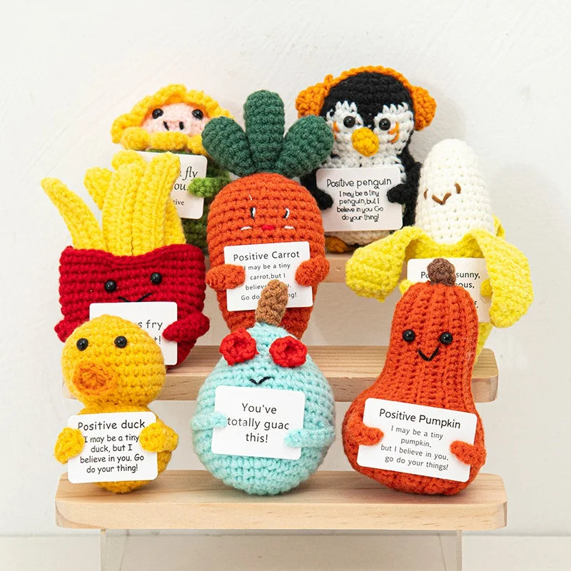 Crochet Animal Ornament Set - Woven Cartoon Decor for Room and Desk