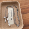 Charm Metallic Fish Pendant Necklace for Women with Pearl Accent, Gold & Silver Options